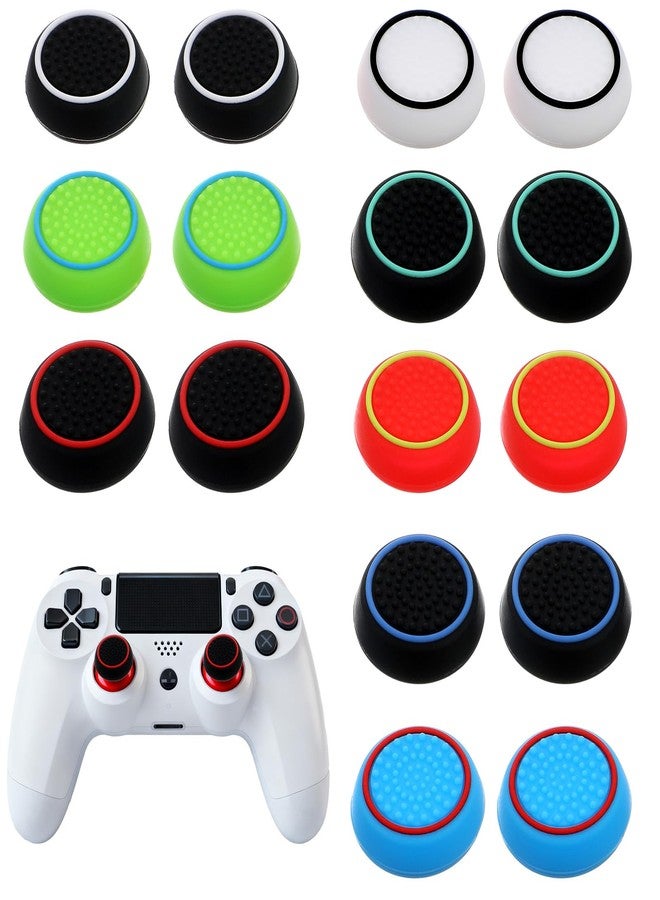 Nogeqi 8 Pairs Controller Thumb Grips Replacement for Ps4/Ps5, Anti-Slip Thumbstick Grip Caps, Silicone Joystick Caps, Analog Stick Covers - Image 1